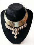 Handcrafted brass collar statement necklace