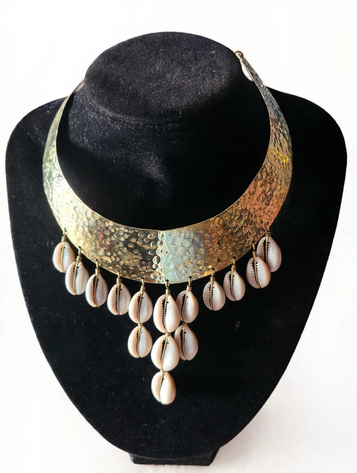 Handcrafted brass collar statement necklace